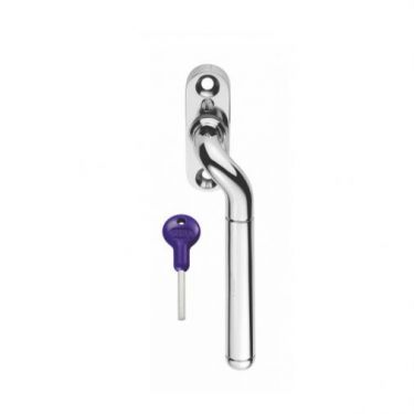 Click Here To Enlarge This Photo Of V1008RHCP - Carlisle Brass Cranked Locking Espag&period; Handle &lpar;Right Hand&rpar; Polished Chrome
