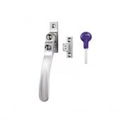 V1006LCKCP - Carlisle Brass Victorian Casement Fastener &lpar;Wedge Pattern - Lockable&rpar;  Polished Chrome