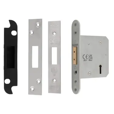 Click Here To Enlarge This Photo Of LDS5525SSS - Carlisle Brass Eurospec Easi-T 5 Lever Security Deadlock 64mm Satin Stainless Steel
