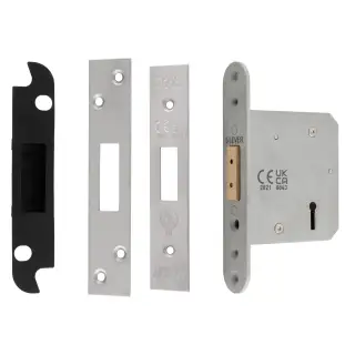LDS5525SSS - Carlisle Brass Eurospec Easi-T 5 Lever Security Deadlock 64mm Satin Stainless Steel
