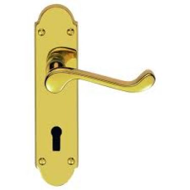 Click Here To Enlarge This Photo Of CBS68 - Carlisle Brass Victorian Shaped Scroll Lever Lock Furniture &lpar;Contract Range&rpar; Polished Brass