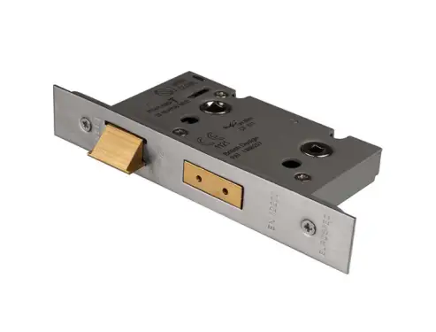 Click Here To Enlarge This Photo Of BAS5025SSS - Carlisle Brass Eurospec Easi-T 64mm Bathroom Lock with 5mm follower Satin Stainless Steel