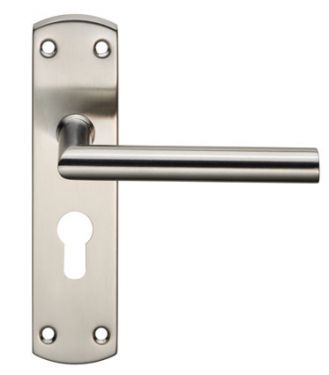 Click Here To Enlarge This Photo Of CSLP1162E&sol;SSS - Carlisle Brass Eurospec Mitred Euro Profile &lpar;47&period;5mm&rpar; Lock Levers on 172 x 44mm Backplate Satin Stainless Steel