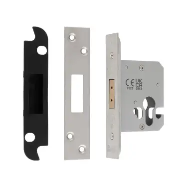 Click Here To Enlarge This Photo Of EDS5025SSS - Carlisle Brass Eurospec Easi-T 64mm Euro Profile Deadlock Satin Stainless Steel