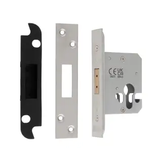 EDS5025SSS - Carlisle Brass Eurospec Easi-T 64mm Euro Profile Deadlock Satin Stainless Steel