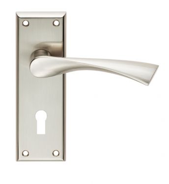 Click Here To Enlarge This Photo Of SZR021SN - Carlisle Brass Serozzetta 'Venti' Lever on Bathroom Backplate &lpar;57mm c&sol;c&rpar; Satin Nickel
