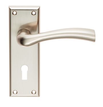 Click Here To Enlarge This Photo Of SZR051SN - Carlisle Brass Serozzetta 'Cinquanta' Lever on Bathroom Backplate &lpar;57mm c&sol;c&rpar; Satin Nickel