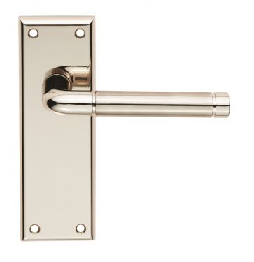 Click Here To Enlarge This Photo Of SZR042PNSN - Carlisle Brass Serozzetta 'Quaranta' Lever on Backplate Latch Satin Nickel&sol;Polished Nickel