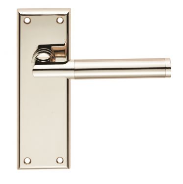 Click Here To Enlarge This Photo Of SZR062PNSN - Carlisle Brass Serozzetta 'Sessanta'  Lever on Backplate Latch Satin Nickel&sol;Polished Nickel