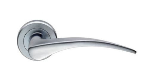 Click Here To Enlarge This Photo Of ZIN3112SC - Carlisle Brass Serozzetta 'Olivier' Lever on Round Rose Satin Chrome