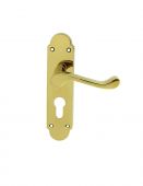 DL168Y - Carlisle Brass 'Oakley' Lever Furniture Euro Profile &lpar;47&period;5mm c&sol;c&rpar; Polished Brass