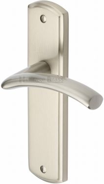 Click Here To Enlarge This Photo Of CEN1010-SN Heritage Brass Door Handle Lever Latch Centaur Design Satin Nickel Finish