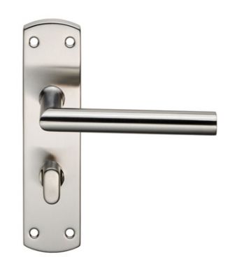 Click Here To Enlarge This Photo Of CSLP1162T&sol;SSS - Carlisle Brass Eurospec Mitred Bathroom Levers on 172 x 44mm Backplate Satin Stainless Steel