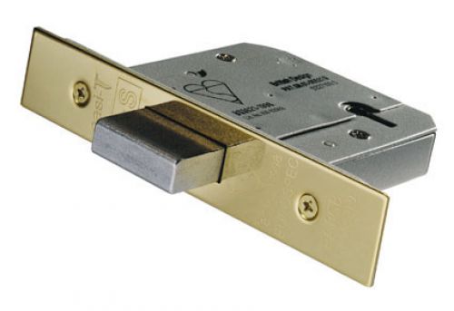Click Here To Enlarge This Photo Of LDB5525PVD - Carlisle Brass Eurospec Easi-T British Standard 5 Lever Deadlock 64mm PVD Stainless Brass