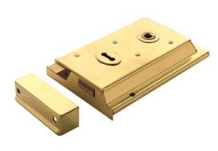 RSE8064PB - Carlisle Brass Eurospec Rim Lock 154mm x 107mm Polished Brass