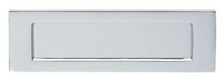 M36SCP - Carlisle Brass Victorian Letter Plate &lpar;Polished Chrome&rpar; Size&colon; 255x80mm - c&sol;c&colon; 219mm - Aperture&colon; 184x40mm