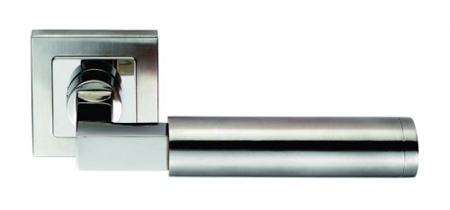 Click Here To Enlarge This Photo Of SSL1406DUO - Carlisle Brass Eurospec 'Fagus' Lever on Square Rose Dual Finish &lpar;G304&rpar; Satin Stainless Steel&sol;Polished Stainless Steel