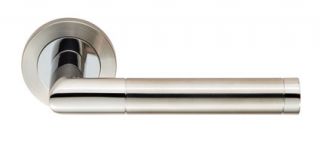 SWL1192DUO - Carlisle Brass Eurospec 'Treviri' Lever on Round Rose Dual Finish &lpar;G304&rpar; Satin Stainless Steel&sol;Polished Stainless Steel