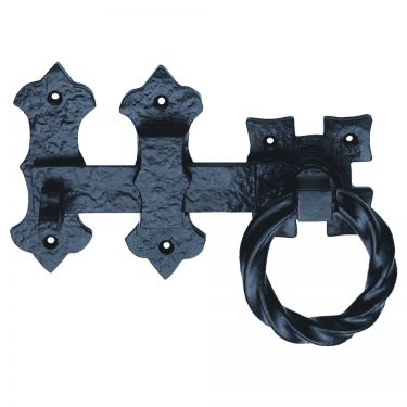 Click Here To Enlarge This Photo Of LF5547 - Carlisle Brass Ludlow Foundries 6" Ring Handle Gate Latch Black Antique