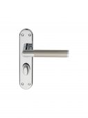 SZM046CPSN - Carlisle Brass Serozzetta 'Scope' Lever WC Bathroom Handles on Backplate Satin Nickel&sol;Polished Chrome