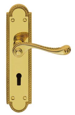 Click Here To Enlarge This Photo Of FG27 - Carlisle Brass Georgian Shaped Lever Lock Furniture Polished Brass