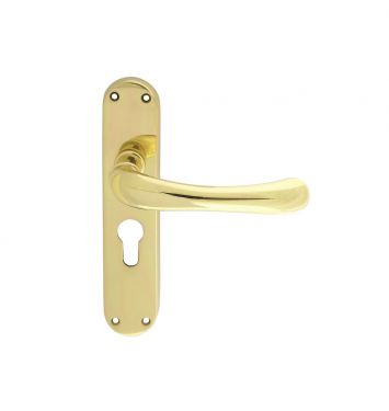 Click Here To Enlarge This Photo Of EL11Y - Carlisle Brass Manital 'Ibra' Euro Profile Lock Lever Handles &lpar;47&period;5mm c&sol;c&rpar; Polished Brass