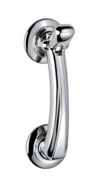 Click Here To Enlarge This Photo Of M43CP - Carlisle Brass Door Knocker On Rose Polished Brass &lpar;95mm c&sol;c&rpar; Polished Chrome