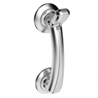 Click Here To Enlarge This Photo Of M43SC - Carlisle Brass Door Knocker On Rose Polished Brass &lpar;95mm c&sol;c&rpar; Satin Chrome