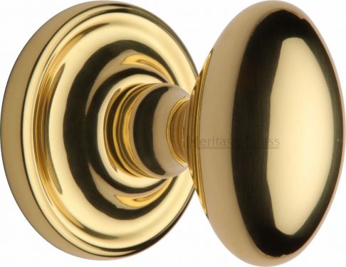 Click Here To Enlarge This Photo Of CHE7373-PB Heritage Brass Mortice Knob on Rose Chelsea Design Polished Brass Finish