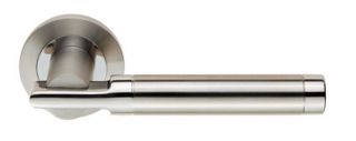 SWL1010DUO - Carlisle Brass Eurospec 'Berna' Lever on Round Rose Dual Finish &lpar;G304&rpar; Satin Stainless Steel&sol;Polished Stainless Steel