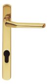 M86NP92 - Carlisle Brass Manital Narrow Plate Straight Lever Furniture &lpar;92mm Centres - 124mm Screw Centres&rpar; Polished Brass