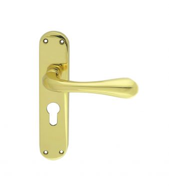 Click Here To Enlarge This Photo Of EL21Y - Carlisle Brass Manital 'Astro' Euro Profile Lock Lever Handles &lpar;47&period;5mm c&sol;c&rpar; Polished Brass