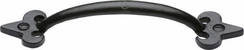 Click Here To Enlarge This Photo Of FB1092 152 M&period;Marcus Black Iron Rustic Cabinet Pull Fleur-De-Lys Design 152mm