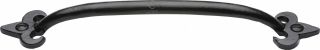 FB1092 203 M&period;Marcus Black Iron Rustic Cabinet Pull Fleur-De-Lys Design 203mm