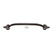 FB1092 254 M&period;Marcus Black Iron Rustic Cabinet Pull Fleur-De-Lys Design 254mm
