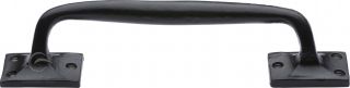 FB1150 254 M&period;Marcus Black Iron Rustic Door Pull Handle Cranked Design 10"