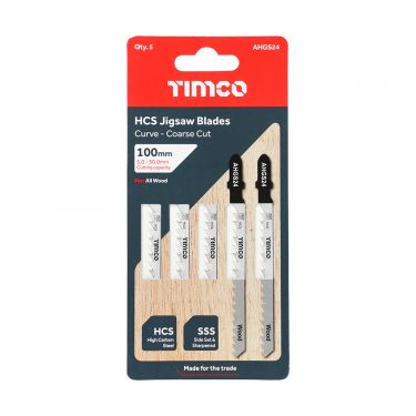 Click Here To Enlarge This Photo Of TIMCO AHGS24 - 5pcs HCS Jigsaw Blades for Wood &lpar;T244D Bosch equiv&period;&rpar;
