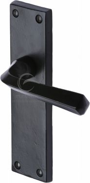 Click Here To Enlarge This Photo Of FB2510 M&period;Marcus Black Iron Rustic Door Handle Lever Latch Bridgnorth Design