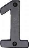 FB351 1 M&period;Marcus Black Iron Rustic Numeral 1 Face Fix 76mm &lpar;3"&rpar;