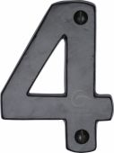 FB351 4 M&period;Marcus Black Iron Rustic Numeral 4 Face Fix 76mm &lpar;3"&rpar;