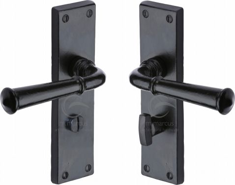 Click Here To Enlarge This Photo Of FB3730 M&period;Marcus Black Iron Rustic Door Handle Bathroom Set Ashfield Design