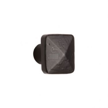 Click Here To Enlarge This Photo Of FB390 38 M&period;Marcus Black Iron Rustic Cabinet Knob Square Pyramid Design 38mm