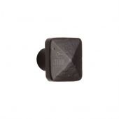 FB390 38 M&period;Marcus Black Iron Rustic Cabinet Knob Square Pyramid Design 38mm