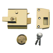 2546 - YALE No&period;1 Auto Deadlocking Nightlatch 60mm Brasslux c&sol;w Polished Brass cylinder