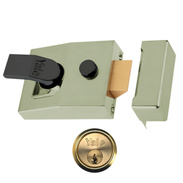 Click Here To Enlarge This Photo Of 2596 - YALE 89 Deadlocking Nightlatch 60mm Brasslux c&sol;w Polished Brass cylinder