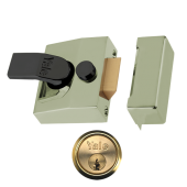 2635 - YALE 85 Deadlocking Nightlatch 40mm Brasslux c&sol;w Polished Brass cylinder