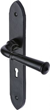 Click Here To Enlarge This Photo Of FB4700 M&period;Marcus Black Iron Rustic Door Handle Lever Lock Hadley Design