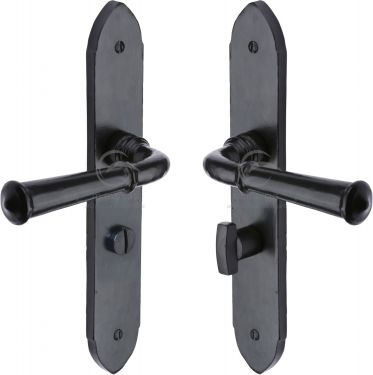 Click Here To Enlarge This Photo Of FB4730 M&period;Marcus Black Iron Rustic Door Handle Bathroom Set Hadley Design