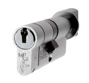 CYX71380SC - Carlisle Brass Eurospec MPX6 1&ast; British Standard 6 Pin Euro Profile Cylinder & Turn 80mm &lpar;40&sol;40T&rpar; Satin Chrome
