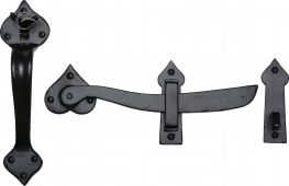 FB568 M&period;Marcus Black Iron Rustic Gate Latch